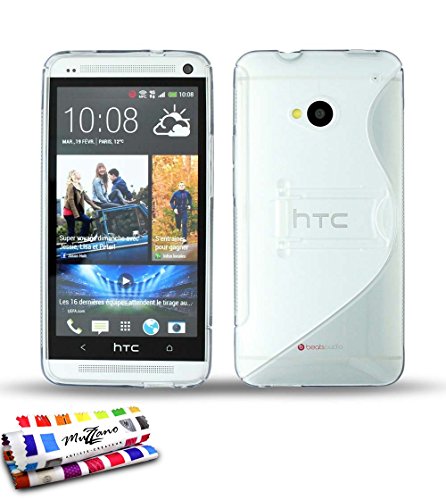 Ultraflache weiche Schutzhülle HTC ONE [avec pied le S Hybrid] [Grau] von MUZZANO + STIFT und MICROFASERTUCH MUZZANO® GRATIS - Das ULTIMATIVE, ELEGANTE UND LANGLEBIGE Schutz-Case für Ihr HTC ONE von MUZZANO