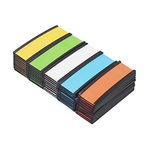 MVISUAL Magnetische Etikettenhalter Magnetische Etiketten Halter 25 x 76 mm, Multicolor Magnetische Datenkartenhalter, Aktenschrank Etiketten, Metallregal Etikentten, 50 Stück von MVISUAL