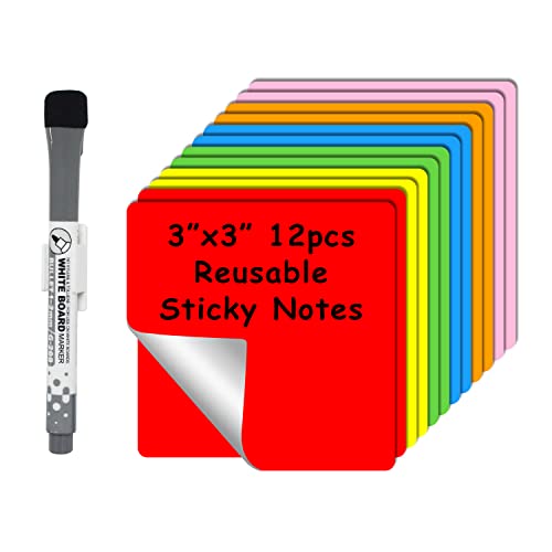MVISUAL Magnetstreifen Beschreibbar 7,6 x 7,6 cm, Wiederverwendbare Haftnotizen, 6 Farben, 12 Stück, Abnehmbar, Wiederverwendbare Whiteboard Aufkleber,Selbstklebend, Abwaschbar MVISUAL Magnetstreifen Beschreibbar 7,6 x 7,6 cm, Wiederverwendbare Haftnotizen, 6 Farben, 12 Stück, Abnehmbar, Wiederverwendbare Whiteboard Aufkleber,Selbstklebend, Abwaschbar von MVISUAL
