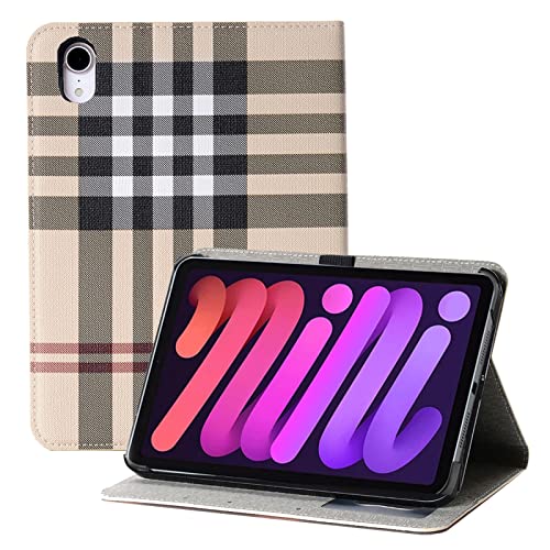 6. Generation iPad Mini 8,3" Hülle, MVRYCE Book Style PU Leder Flip Schutzhülle mit Kartenfächern Multi-Viewing Stand Folio Hülle für Damen Herren Kompatibel für 2021 iPad Mini 6 8,3 Zoll (Gelb) von MVRYCE