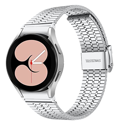 Armband für Galaxy Watch 4 Classic 46mm, MVRYCE Edelstahl Verstellbares Armband Ersatz Uhrenarmband Metall Uhrenarmband für Samsung Galaxy Watch 4 40mm 44mm/Watch 4 Classic 42mm (Y01) von MVRYCE