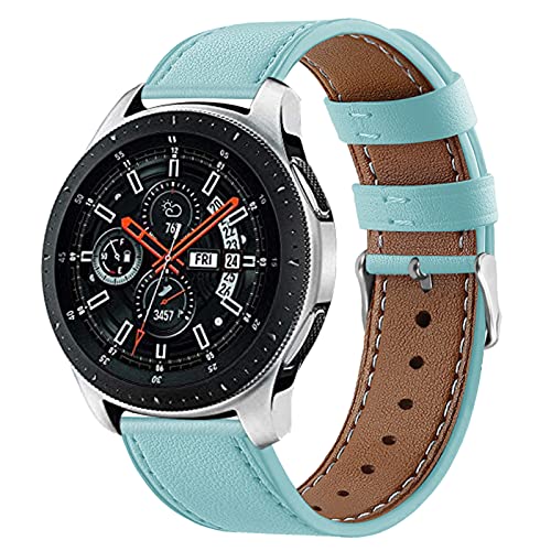 Galaxy Watch 3 45mm Bänder, MVRYCE 5,5"-8,1" Verstellbares Armband 22mm Echtleder Ersatzarmband Kompatibel mit Galaxy Watch 3 45mm/Galaxy Watch 46mm/Gear S3 Frontier/Classic (Y08) von MVRYCE