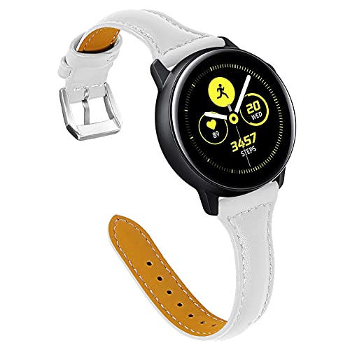 Gear S2 Fitness Armband, MVRYCE 5,5"-8,0" Ersatz-Echtlederband 20mm Slim Sport Armband Kompatibel mit Galaxy Watch 3 41mm /Galaxy Watch 42mm /Active 40mm /Active2 40mm 44mm /Gear S2 (A02) von MVRYCE