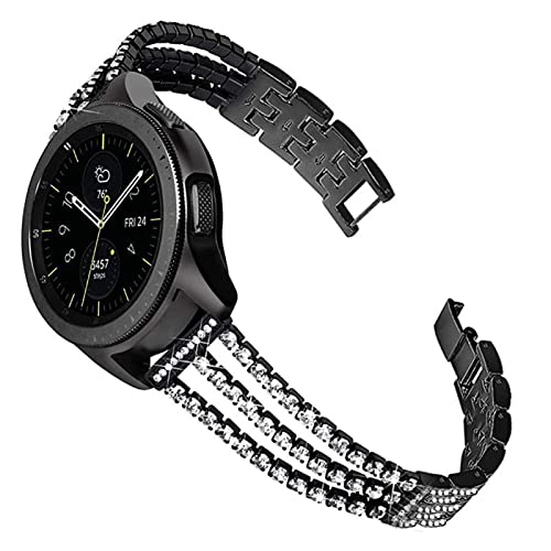 Gear S3 Ersatzarmband, MVRYCE 22mm Edelstahl Verstellbare Handschlaufen Atmungsaktives Uhrenarmband Kompatibel mit Galaxy Watch 3 45mm/Galaxy Watch 46mm/Gear S3 Classic/Frontier (Schwarz) von MVRYCE