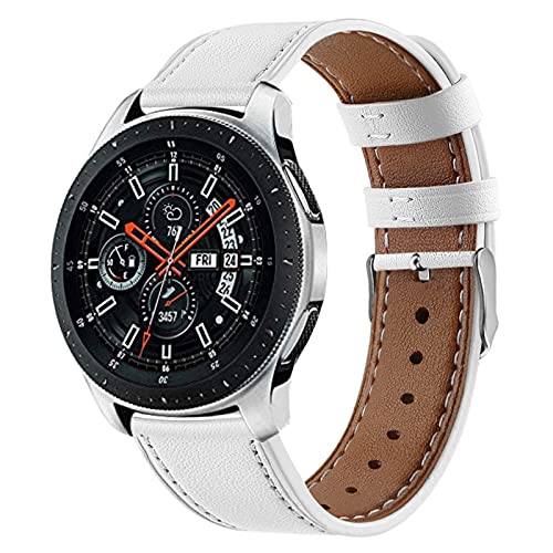 Gear S3 Sportarmband, MVRYCE 5,5"-8,1" Verstellbares Armband 22mm Echtleder Ersatzarmband Kompatibel mit Galaxy Watch 3 45mm/Galaxy Watch 46mm/Gear S3 Frontier/Classic (Y01) von MVRYCE
