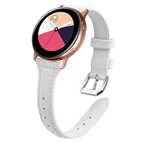 MVRYCE Galaxy Watch 42mm Armband, 5.5"-8.1" Ersatzarmband aus Echtem Leder 20mm Uhrenzubehörarmband Kompatibel mit Samsung Galaxy Watch 3 41mm/Active 40mm/Active2 40mm 44mm/Gear S2 (A01) von MVRYCE