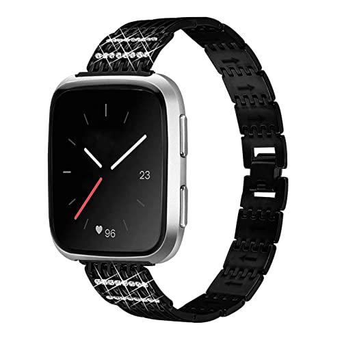 MVRYCE Versa 2 Ersatzband, Damen Ersatz-Strassband, Verstellbares Armband Atmungsaktives Sportarmband Kompatibel für Versa/Versa 2/Versa Lite Smart Watch (Schwarz) von MVRYCE