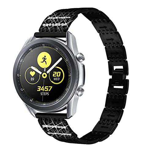 MVRYCE Uhrenarmbänder Für Galaxy Watch 3 45mm, 22mm Ersatzarmband Bling Strass Edelstahl Verstellbares Uhrenarmband Kompatibel für Galaxy Watch 46mm/Gear S3 Classic/Frontier/Gear 2 R380 (Schwarz) von MVRYCE