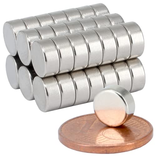 [20 Stück] Neodym Magnet 7mm Mini Magnete 7x3mm Magnetscheiben Stabmagnet Für Modellbau Bastelmagnete Rund Zylinder Scheibe Scheibenmagnet Kleine Runde Magnete Extra Stark von MVT Magnete