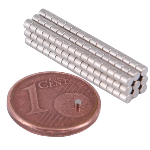 [50 Stück] Neodym Magnet 1mm Mini Magnete 1,2x1,2mm Magnetscheiben Für Modellbau Bastelmagnete Rund Scheibe Scheibenmagnet Kleine Runde Magnete Extra Stark von MVT Magnete