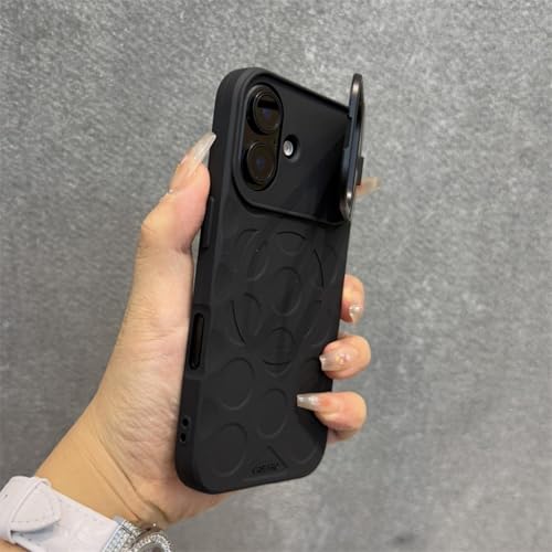 MVVKKY Für iPhone 11 Fold Kameraschutz Objektivhalterung Hülle Handschlaufe Silikon Stoßfeste Abdeckung (Für iPhone 11/Schwarz Danke) von MVVKKY