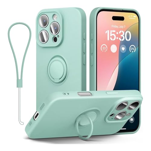 MVVKKY Für iPhone 11 Promax Hülle Handkette Magnetringhalter Stoßfeste Flüssigsilikonhülle (Für iPhone 11 Promax/DanQin) von MVVKKY