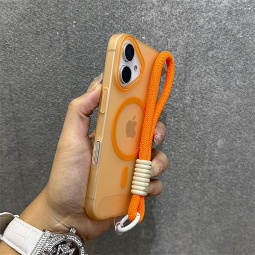 MVVKKY Für iPhone 12 Hüllen Etikett Matte magnetische kabellose Ladearmbandabdeckung (für iPhone 12/Orange GS) von MVVKKY