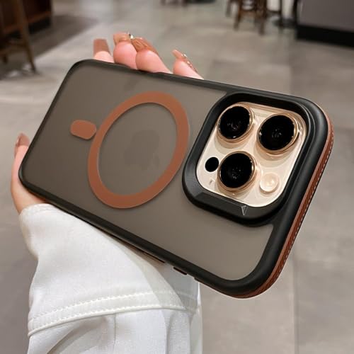 MVVKKY Für iPhone 12 Pro, zweifarbige, durchscheinende Hülle, rutschfeste magnetische Ladeabdeckung aus hartem Acryl (für iPhone 12 Pro/Khaki) von MVVKKY