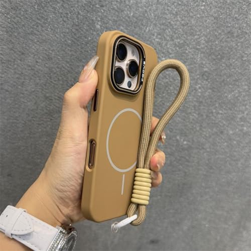 MVVKKY Für iPhone 12 Pro Hülle, Schlanke, Matte Metall-Kamera-Handschlaufenabdeckung (Für iPhone 12 Pro/Gold GS) von MVVKKY
