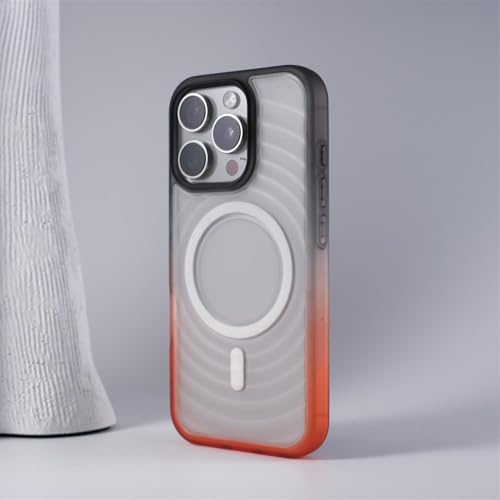 MVVKKY Für iPhone 12 Pro Water Ripple Case Magnetische Hüllen Luxuriöse Farbverlaufsabdeckung (Für iPhone 12 Pro/SchwarzOrange) von MVVKKY