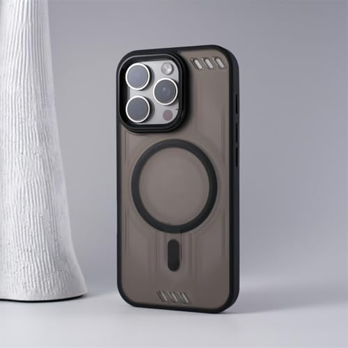 MVVKKY Für iPhone 13 ProMax Wireless Charge Magnethülle Desert Gold Matte Harte PC-Abdeckung (Für iPhone 13 ProMax/Schwarz) von MVVKKY