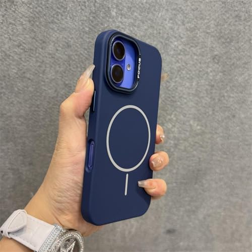 MVVKKY Für iPhone 14 Hülle, Schlanke, Matte Metall-Kamera-Handschlaufenabdeckung (Für iPhone 14/Blue Danke) von MVVKKY