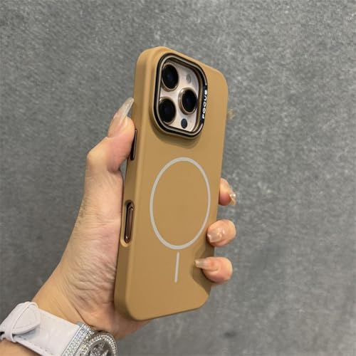 MVVKKY Für iPhone 14 Hülle, Schlanke, Matte Metall-Kamera-Handschlaufenabdeckung (Für iPhone 14/Gold Danke) von MVVKKY