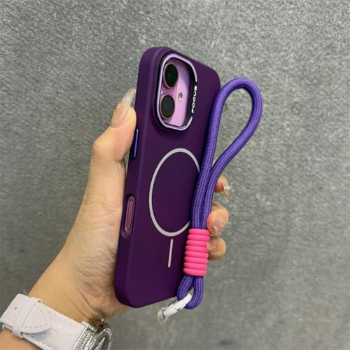 MVVKKY Für iPhone 14 Plus Hülle, Schlanke, Matte Metall-Kamera-Handschlaufenabdeckung (Für iPhone 14 Plus/Lila GS) von MVVKKY