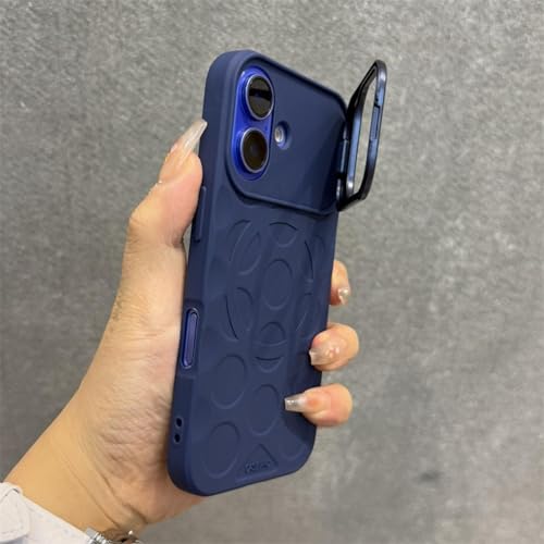 MVVKKY Für iPhone 14 Pro Fold Kameraschutz Objektivhalterung Hülle Handschlaufe Silikon Stoßfeste Abdeckung (Für iPhone 14 Pro/Blue Danke) von MVVKKY