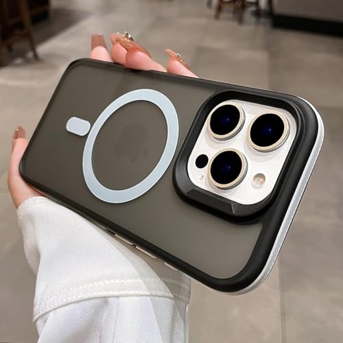 MVVKKY Für iPhone 15 Pro, zweifarbige, durchscheinende Hülle, rutschfeste magnetische Ladeabdeckung aus hartem Acryl (für iPhone 15 Pro/Weiß) von MVVKKY