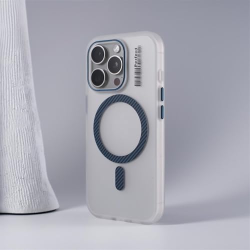 MVVKKY Für iPhone 16 Plus Hülle, ultradünne, schlanke, Matte Carbonfaser-PC-Abdeckung (für iPhone 16 Plus/Blau) von MVVKKY