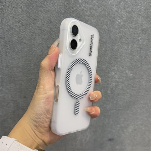 MVVKKY Für iPhone 16 Pro Hülle, ultradünne, schlanke, Matte Carbonfaser-PC-Hülle (für iPhone 16 Pro/Weiß) von MVVKKY