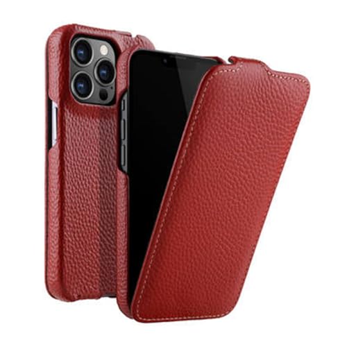 MVVKKY Leder-Handyhülle für iPhone 14 Pro Max 13 12 11 15 Plus 13Mini Ultra Flip Cover, rot, für iPhone 11Pro von MVVKKY