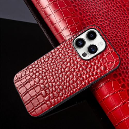 MVVKKY Lederhülle für iPhone 15 Pro Max 13Pro 14Plus 12 11 XR 7 8 SE2022, halb inklusive Rückschale, rot, für iPhone 15 Pro max von MVVKKY