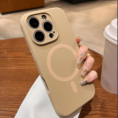MVVKKY für iPhone 13 Pro Luxus-Flüssigsilikon-Hülle mit starker Magnetfunktion, kabellose Ladehülle (für iPhone 13 Pro/Kaffee) von MVVKKY