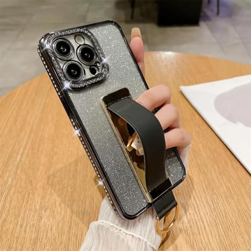 MVVKKY für iPhone 15 Gradient Luxury Case Handschlaufe Fingerring Unsichtbare Halterungsabdeckung (für iPhone 15/Lila JBSF) von MVVKKY