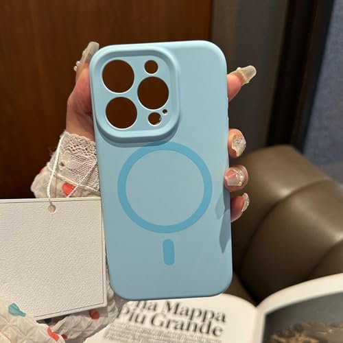 MVVKKY für iPhone 15 Luxus-Flüssigsilikon-Hülle mit starker Magnetfunktion, kabellose Ladehülle (für iPhone 15/BaiBingLan) von MVVKKY