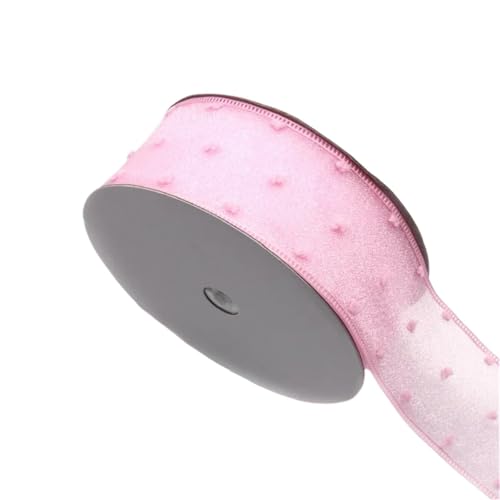 3/5 Stück 5 Yard 40 mm Punktband handgemachte Spitze Handwerk Box Band Hochzeit Geburtstag Party DIY Dekoration Lieferungen FüR Handwerk(Pink,5pcs) von MWAHJU