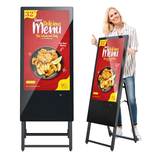 MWE 32 Zoll Innenbereich Digitaler Kundenstopper, LCD Werbedisplay Digital mit Rollen, Tragbarer Digital Signage, Geeignet für Einkaufszentren, Restaurants, Hotels, Produktpräsentationen MWE 32 Zoll Innenbereich Digitaler Kundenstopper, LCD Werbedisplay Digital mit Rollen, Tragbarer Digital Signage, Geeignet für Einkaufszentren, Restaurants, Hotels, Produktpräsentationen von MWE
