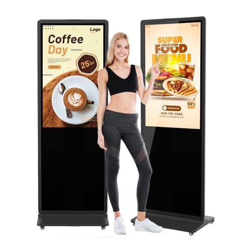 MWE 49 Zoll Touchscreen Digitaler Kundenstopper mit 4 Rollen, Werbedisplay Digital, LCD Digital Signage Display, Geeignet für Einzelhandelsgeschäft, Restaurant, Einkaufszentrum und Gewerbezentrum MWE 49 Zoll Touchscreen Digitaler Kundenstopper mit 4 Rollen, Werbedisplay Digital, LCD Digital Signage Display, Geeignet für Einzelhandelsgeschäft, Restaurant, Einkaufszentrum und Gewerbezentrum von MWE
