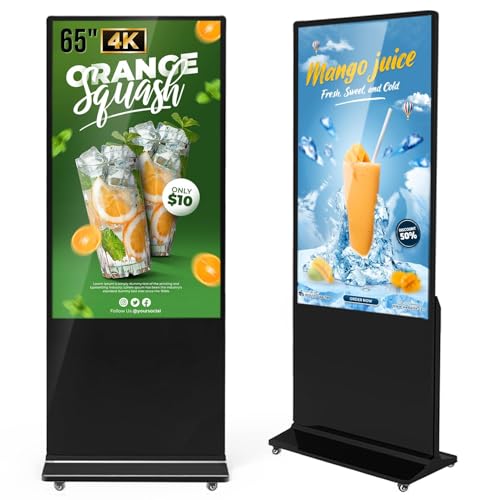 MWE 65 Zoll 4K Digitaler Kundenstopper mit 4 Rollen, Werbedisplay Digital, LCD Digital Signage Display, Geeignet für Einzelhandelsgeschäft, Restaurant, Einkaufszentrum und Gewerbezentrum MWE 65 Zoll 4K Digitaler Kundenstopper mit 4 Rollen, Werbedisplay Digital, LCD Digital Signage Display, Geeignet für Einzelhandelsgeschäft, Restaurant, Einkaufszentrum und Gewerbezentrum von MWE