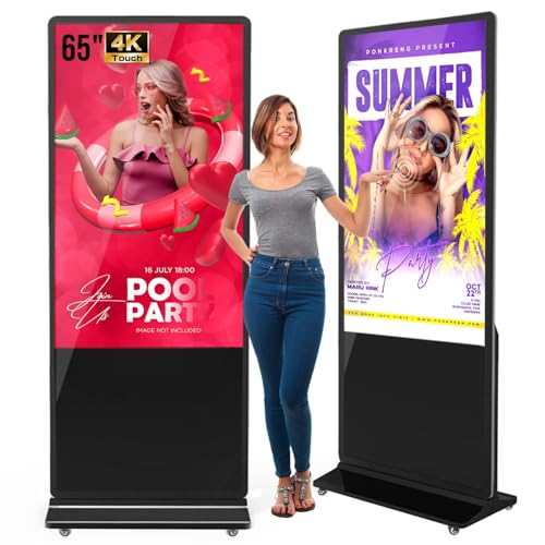MWE 65 Zoll 4K Touchscreen Digitaler Kundenstopper mit 4 Rollen, Werbedisplay Digital, LCD Digital Signage Display, Geeignet für Einzelhandelsgeschäft, Restaurant, Einkaufszentrum und Gewerbezentrum MWE 65 Zoll 4K Touchscreen Digitaler Kundenstopper mit 4 Rollen, Werbedisplay Digital, LCD Digital Signage Display, Geeignet für Einzelhandelsgeschäft, Restaurant, Einkaufszentrum und Gewerbezentrum von MWE