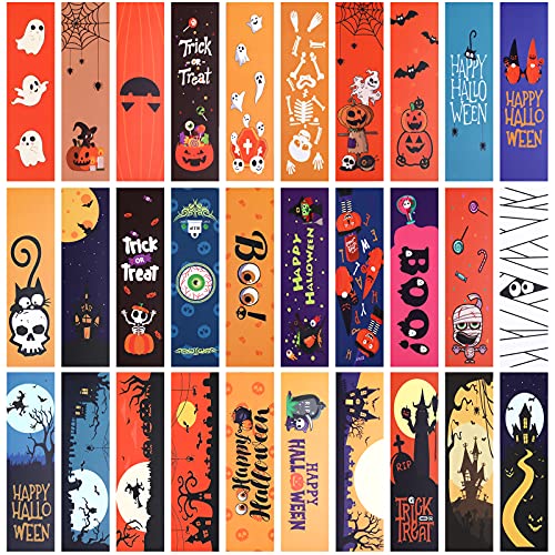 MWOOT 30 Stück Halloween Papier Lesezeichen Set,Festival Style Kreativität Seiten Buchmarkierungen,Seiten Clips Lesezeichen für Studenten Schule Büro Lesen von MWOOT