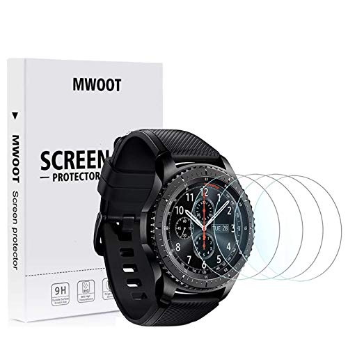 MWOOT 4Stk Schutzfolie Kompatibel mit Samsung Galaxy Watch 3 45MM für Displayschutz, 9H Härte Kratzfest Schutzglas für Smartwatch Schutz von MWOOT