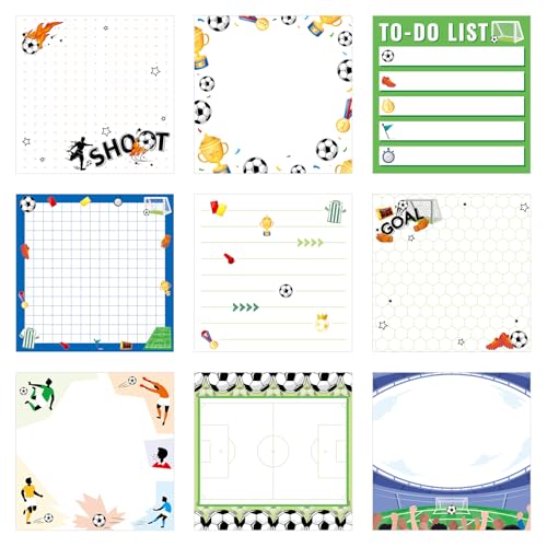 MWOOT 9 Stück Lustige Fußball Haftnotizen Set, 7.6 x 7.6 cm Niedliche Fußball Thema Selbstklebende Notizblöcke Haftnotizen, Geschenk für Fußballfans, Klebezettel Sticky Notes für Schule Büro MWOOT 9 Stück Lustige Fußball Haftnotizen Set, 7.6 x 7.6 cm Niedliche Fußball Thema Selbstklebende Notizblöcke Haftnotizen, Geschenk für Fußballfans, Klebezettel Sticky Notes für Schule Büro von MWOOT