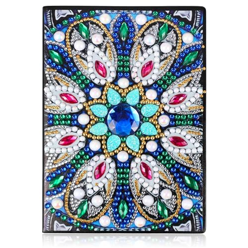 MWOOT Mandala Diamant Malerei A5 Notizbuch, DIY 5D Diamond Art Painting Leder Skizzenbuch, Strass Malerei Blanko Papier Notizblock Malen nach Zahlen für Anfänger Journal Schule Büro Geschenk MWOOT Mandala Diamant Malerei A5 Notizbuch, DIY 5D Diamond Art Painting Leder Skizzenbuch, Strass Malerei Blanko Papier Notizblock Malen nach Zahlen für Anfänger Journal Schule Büro Geschenk von MWOOT