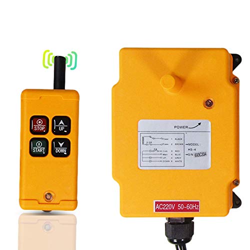 MXBAOHENG Fernbedienung kran Funk Drahtlose Kransteuerung 220V hochwertige Industrielle Fernbedienung HS-4 Elektrische Industrie kransteuerung für Windenhebekräne mit 1 Sender & 1 Empfänger von MXBAOHENG
