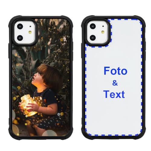 MXCUSTOM Personalisierte Handyhülle für Apple iPhone 11, Benutzerdefiniert Hülle mit Eigenem Foto Bild Text Individuelle Schutzhülle [Schwarz Weicher Stoßfänger+Harter Rückseite] (PHT-BK-P1A) von MXCUSTOM