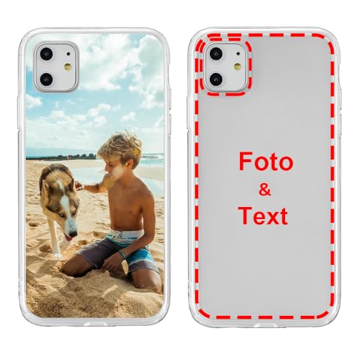 MXCUSTOM Personalisierte Handyhülle für Apple iPhone 11, Benutzerdefiniert Hülle mit Eigenem Foto Bild Text Individuelle Schutzhülle [Transparente Weiche TPU Dünn Stoßfest] (FXT-CR-P1) von MXCUSTOM