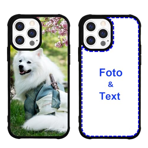 MXCUSTOM Personalisierte Handyhülle für Apple iPhone 12 Pro Max, Benutzerdefiniert Hülle mit Eigenem Foto Bild Text Individuelle Schutzhülle [Schwarz Weicher Stoßfänger+Harter Rückseite] (PHT-BK-P1) von MXCUSTOM