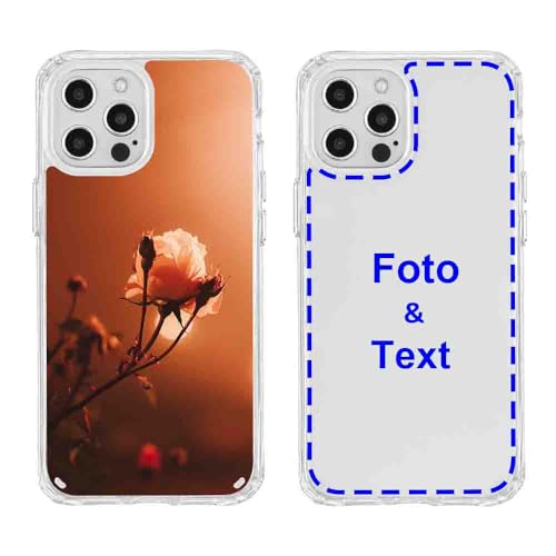 MXCUSTOM Personalisierte Handyhülle für Apple iPhone 12 Pro Max, Benutzerdefiniert Hülle mit Eigenem Foto Bild Text Individuelle Schutzhülle [Weicher Stoßfänger + Harter Rückseite] (CHT-CR-P1) von MXCUSTOM