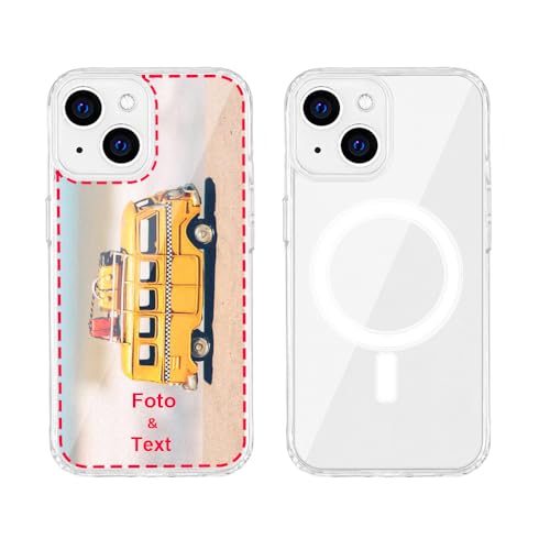 MXCUSTOM Personalisierte Handyhülle für Apple iPhone 13, Benutzerdefiniert Hülle mit Eigenem Foto Bild Text Schutzhülle [Weicher Polsterstoßfänger + Harter Rückseite] (HMC-CR-P1) von MXCUSTOM