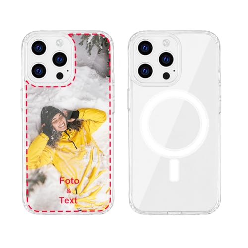 MXCUSTOM Personalisierte Handyhülle für Apple iPhone 13 Pro, Benutzerdefiniert Hülle mit Eigenem Foto Bild Text Schutzhülle [Weicher Polsterstoßfänger + Harter Rückseite] (HMC-CR-P1) von MXCUSTOM