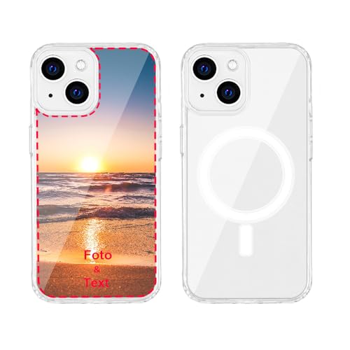 MXCUSTOM Personalisierte Handyhülle für Apple iPhone 14, Benutzerdefiniert Hülle mit Eigenem Foto Bild Text Schutzhülle [Weicher Polsterstoßfänger + Harter Rückseite] (HMC-CR-P1) von MXCUSTOM